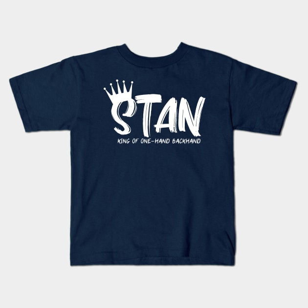 TENNIS: STAN, KING OF ONEHAND BACKHAND Kids T-Shirt by King Chris